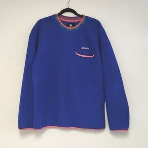 🦚 Columbia Fleece Multicolored Funky Crewneck